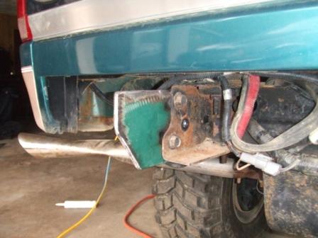 1996 Ford Bronco - old bumper removed and mounts being fabbed up