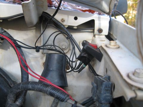 1996 Ford Bronco - Here is a picture of the switch. easy acess and barely clears the hood. Switch illuminates when lights are on.