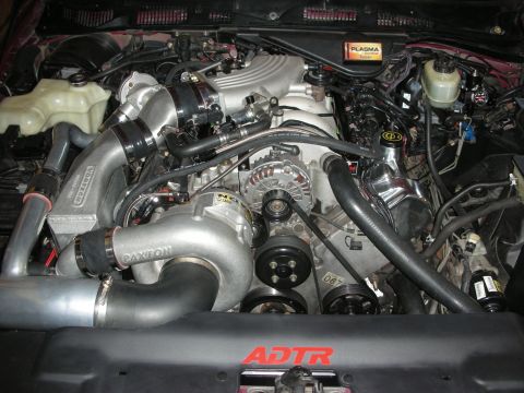 1992 Ford Crown Victoria - Engine bay features a Paxton supercharger and intercooler system.