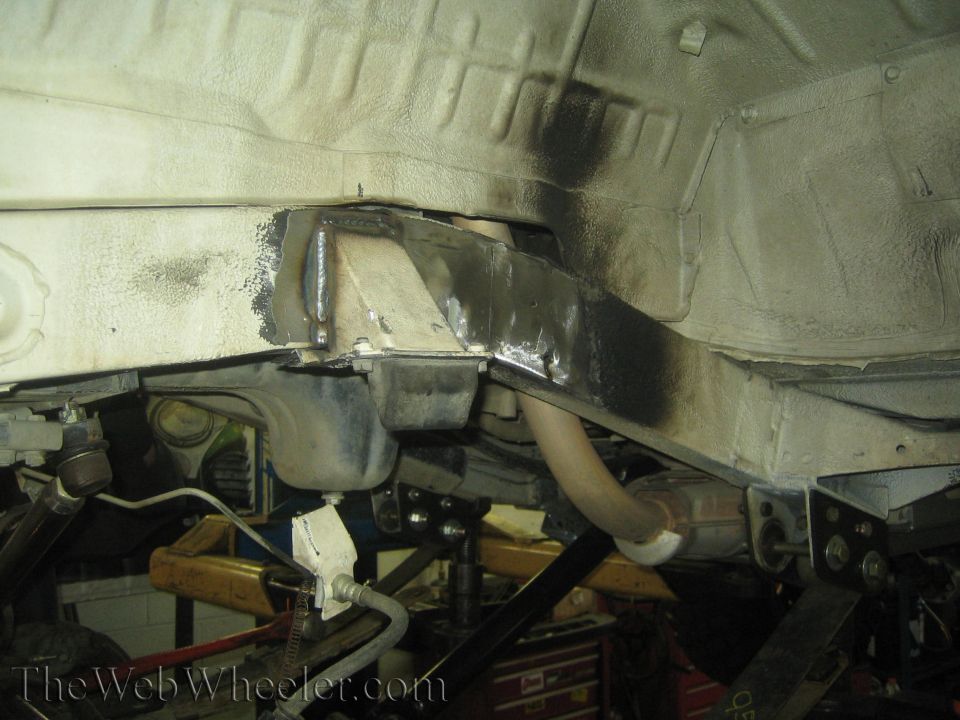 Modified frame with welds and suspension components