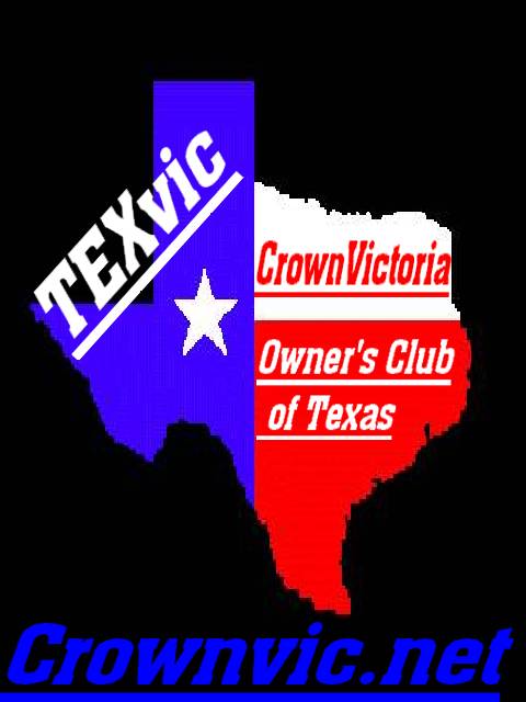 1986 Ford Crown Victoria LTD - Logo for the Crown Victoria Owner's Club of Texas, the state outline and club name.