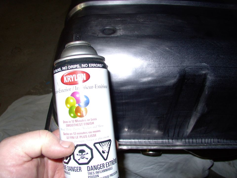 After cleaning the packing grease and residue off the tank with acetone, I emptied two of these spray cans of clear urethane onto the tank. Six coats or more ensures rust protection. I have a Mopar tanks that is rust free after 15 years and being in four cars. Should have done the last Bronco tank that way.