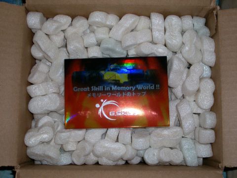 2000 Ford Crown Victoria - A product box is surrounded by packing peanuts inside a cardboard box.