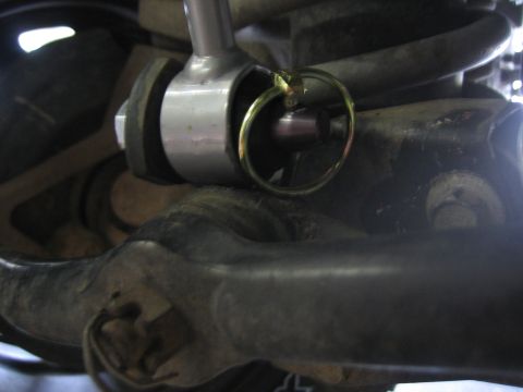 2001 Jeep Wrangler - Suspension component detail, possibly from a Jeep Wrangler, showing a cotter pin.