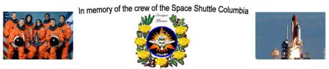 1986 Ford LTD Crown Victoria - A tribute to the crew of Space Shuttle Columbia, a memorial emblem and a launch image.