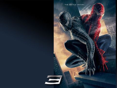 1989 Ford Bronco - Two versions of Spider-Man are depicted in this promotional image, one in black and the other in red and blue.