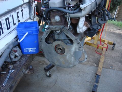 1983 Ford Bronco - i cleaned the motor plate and installed it.