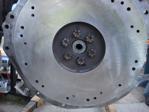 1983 Ford Bronco - here is the new pilot bushing installed. i used a socket and a mallet to set it in place.