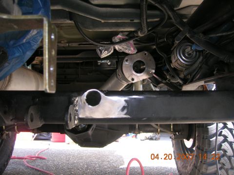 1996 Ford Bronco - A close-up view of the undercarriage reveals the driveshaft and differential, with a timestamp indicating the photo was taken on April 20,…