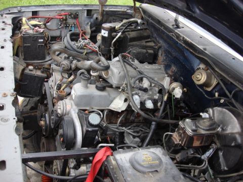 1983 Ford Bronco - well after replacing the jack on my cherry picker i was able to get the new motor in. i had to deflate the tires to get the motor in and so…
