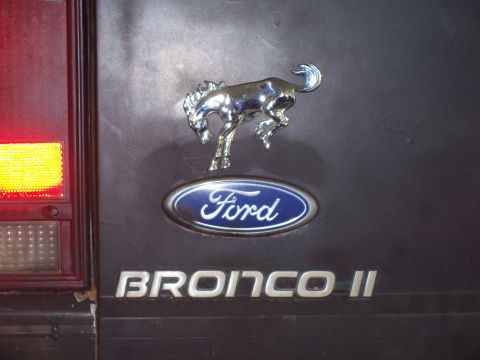 1989 Ford Bronco II - Close-up of the rear badging and taillight of a Ford Bronco II.