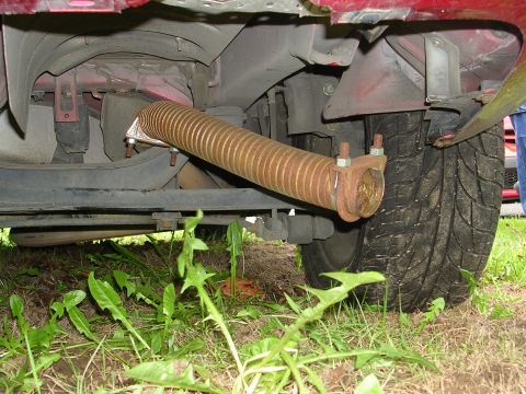 1996 Ford Probe - Exhaust has no muffler. He says it also has a test pipe on it, and does not have the stock cat.