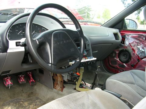 1996 Ford Probe - Interior is fairly clean overall, it is just missing several parts. All the vents are missing/broken. Both door panels are missing.