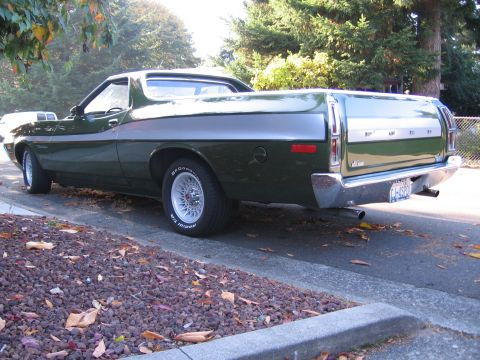 1992 Ford Mustang - A 1972 Ford Ranchero is parked on a street with trees and fallen leaves visible.