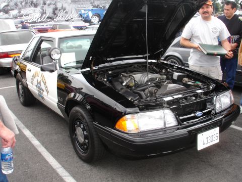 1993 Ford Taurus - This Ford Mustang SSP was used as a Highway Patrol vehicle. The 5.0 badge is visible on the fender.