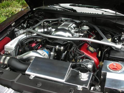 1992 Ford Crown Victoria - Modified engine bay polished components and aftermarket turbocharger system.