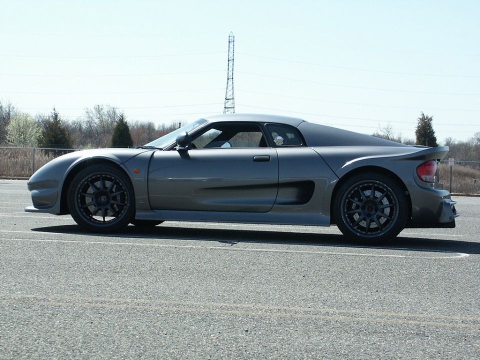 Gray sports car side view