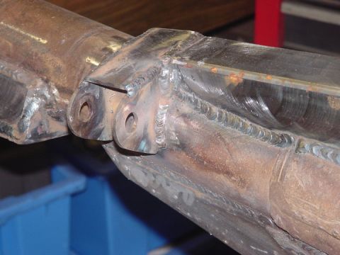 1979 Ford Bronco - This is a close-up view of a welded metal component, likely a part of a larger assembly.
