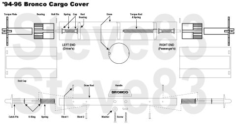 1983 Ford Bronco - '94-96 Bronco Cargo Cover IF THE IMAGE IS TOO SMALL, click it. Actual dimensions: 5 lbs 61x3x2" I've never found any Ford documentatio…