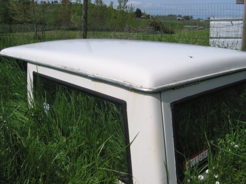 1968 Ford Bronco - Vehicle hardtop covered in tall grass, with a Supermotors.net logo on the side.