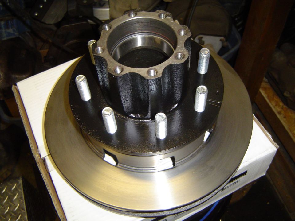 Hub installed to the rotor with new 9/16 studs