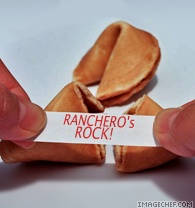 1972 Ford Ranchero - A fortune cookie is broken open, revealing a message inside.
