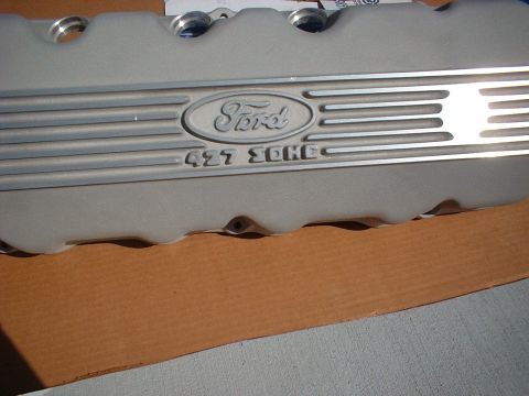 1964 Ford 427 - A silver Ford valve cover with the 427 SOHC designation is shown.