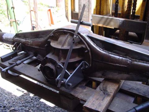 1979 Ford Bronco - Custom fabricated rear axle assembly, possibly for a modified vehicle.