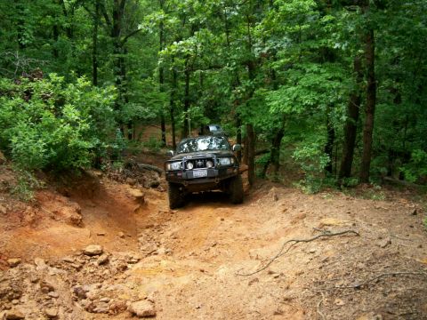 1993 Ford Bronco - Carlos beginning ascent of right-side hill climb on J.P. Expwy