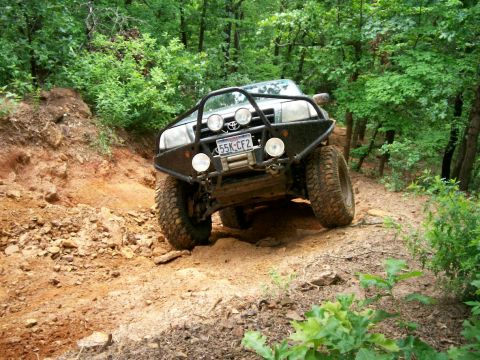 1993 Ford Bronco - Harold half-way up right side hill climb on J.P.'s Expwy