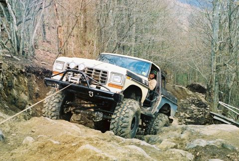 1978 Ford Bronco - This modified 1978 Ford Bronco is tackling a challenging off-road course.