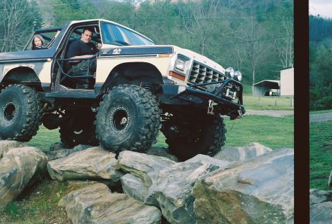 1978 Ford Bronco - This heavily modified 1978 Ford Bronco is shown navigating a rocky obstacle course.