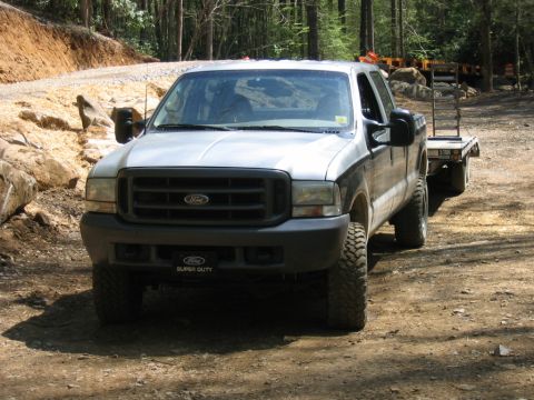 1992 Ford Mustang - This Ford Super Duty pickup truck is equipped for towing and is seen here on a dirt road.