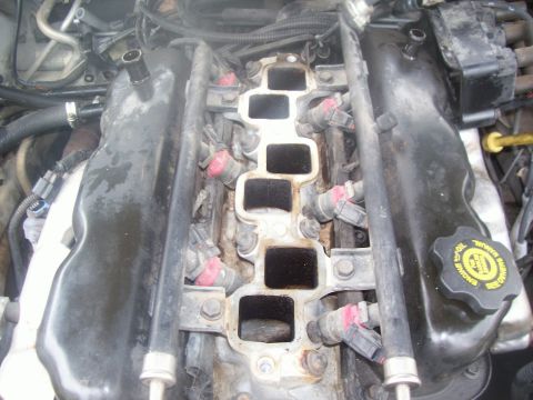 1997 Dodge Intrepid - Closeup of intake manifold with plenum removed.