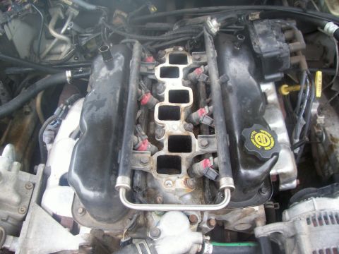 1997 Dodge Intrepid - Intake manifold/top of engine with plenum removed.