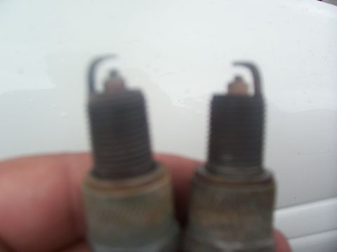 1997 Dodge Intrepid - Comparison of spark plugs, on the left is an example of a plug from the passenger side head, on the right is a plug from the driver's side…
