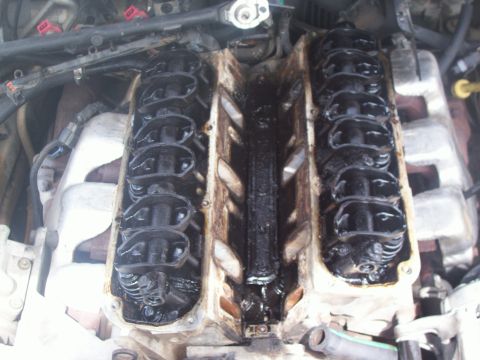 1997 Dodge Intrepid - And here is the engine with the valley pan removed. You can see some of the lifters and cam here.