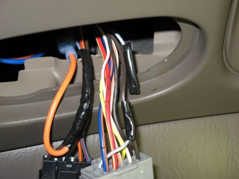 2001 Ford Excursion - Another view of the wire splice. The fog circuit used to receive power from the white w/black stripe wire. Now the switch gets its power fr…