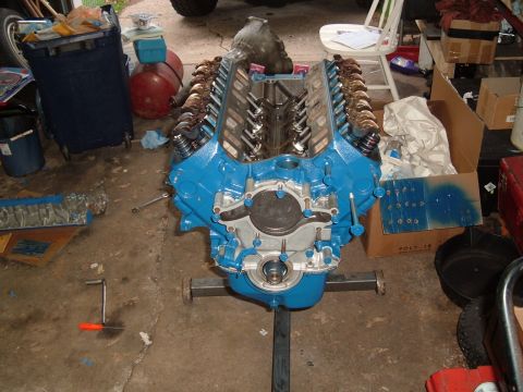 1990 Ford Ranger - V8 engine rebuild in progress, with engine block and cylinder heads visible on the floor.