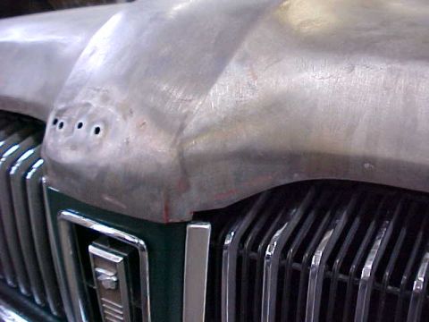 1967 Mercury Cougar - Under all that bondo was a big dent. The dent was pulled, then the hood was installed on another car to fit the center grille part. Finally…