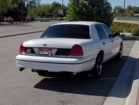 1999 Ford Crown Victoria - Cherry Bomb Exhaust with Resonating Chrome Tips.