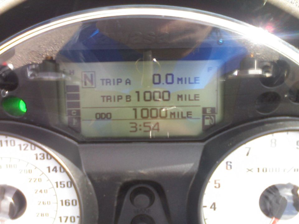 1000 miles finally, my break in period is over!!  YEA  =)