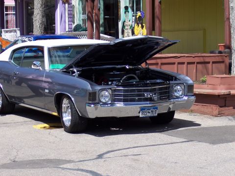 1972 Ford Ranchero - Front view of a 1970 Chevrolet Chevelle SS with its hood open.