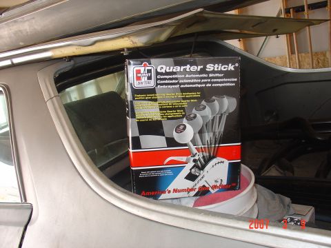 1973 Ford Ranchero - Hurst quarter stick wont be installed till the floorbaords are fixed.