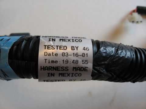 2001 Ford Crown Victoria - This automotive wiring harness was tested on March 16, 2001, and is labeled as being made in Mexico.
