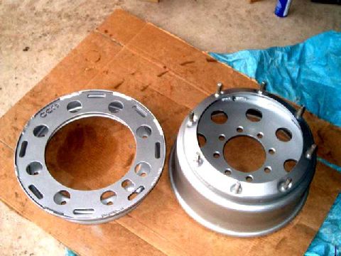 1984 Ford Bronco - Re-centered with rock rings by CEO Fabricators; powdercoated silver