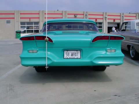 1972 Ford Ranchero - Rear view of a custom 1958 car in teal, with a Georgia license plate.