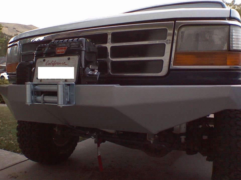 1994 Ford Bronco front bumper with winch and California plate