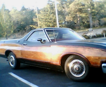 1973 Ford Ranchero - This 1972 Ford Ranchero features distinctive wood paneling along its sides.