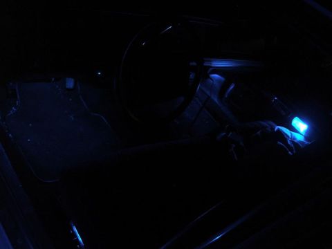 1991 Ford LTD Crown Victoria - Blue LED lighting installed in the car's interior footwell area.